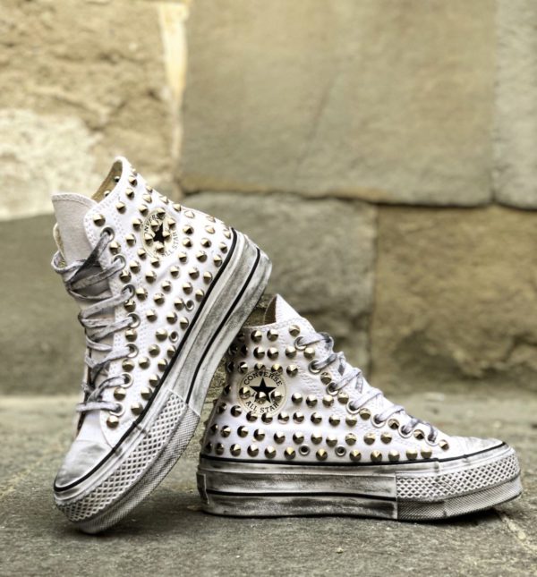 Le tue scarpe Converse Platform HIGH Borchie White (Full) personalizzate da  Blazelab - Store Online